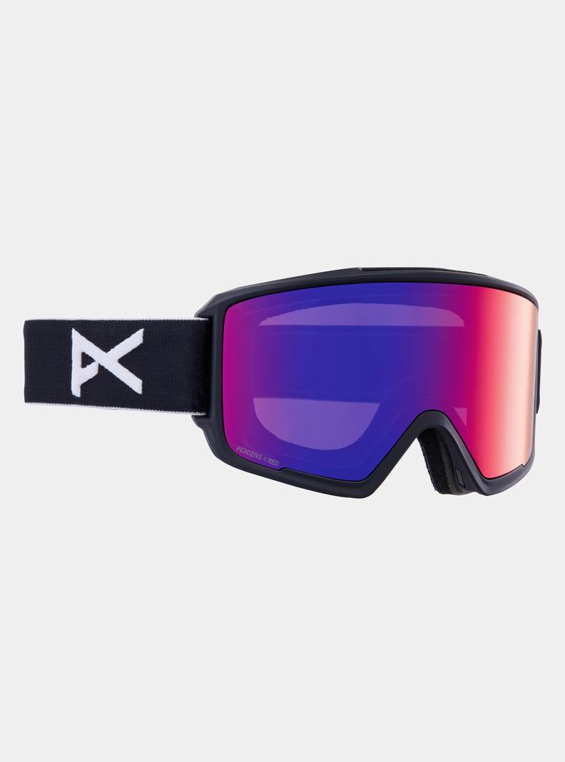 Burton Anon M3 Goggles + Bonus Lens + MFI® Face Mask Okuliare Panske Čierne Oranžové Červené | 81967-ADES