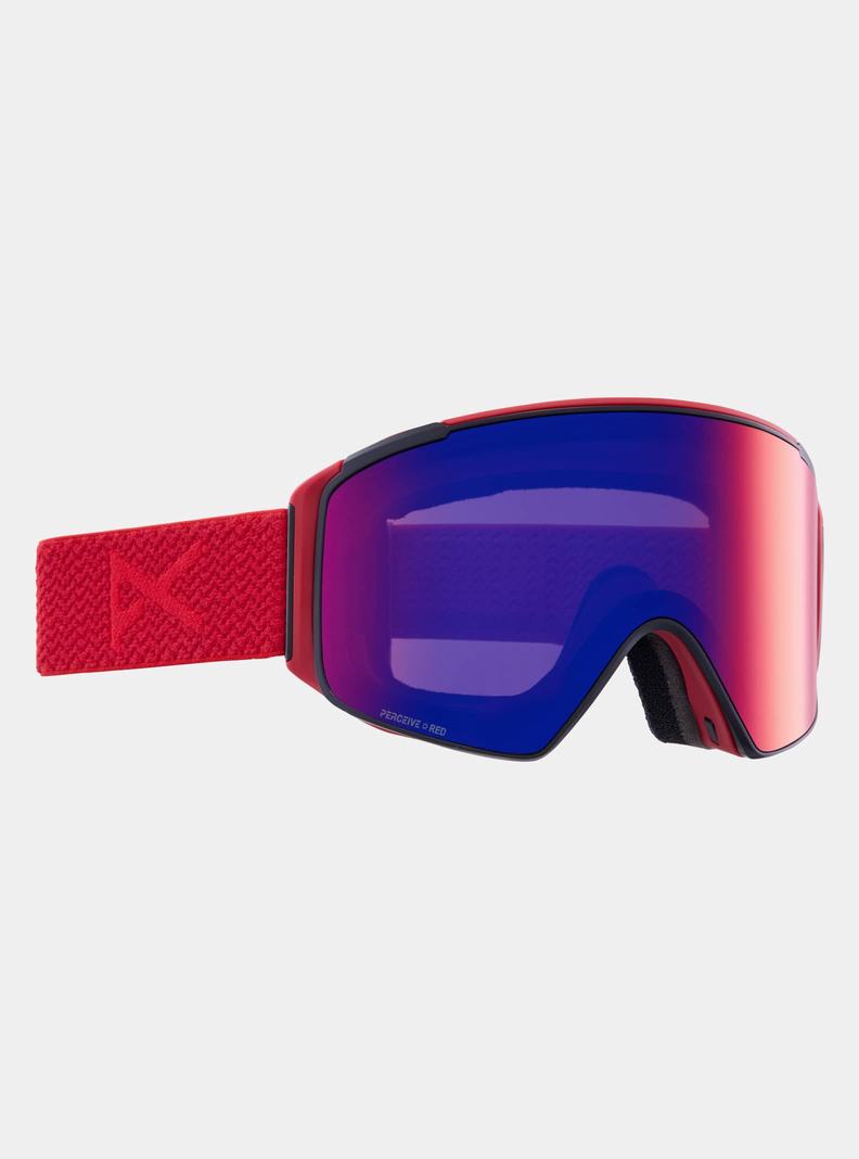Burton Anon M4S Goggles (Cylindrical) + Bonus Lens + MFI® Face Mask Okuliare Panske Červené Oranžové Červené | 63710-RLVD