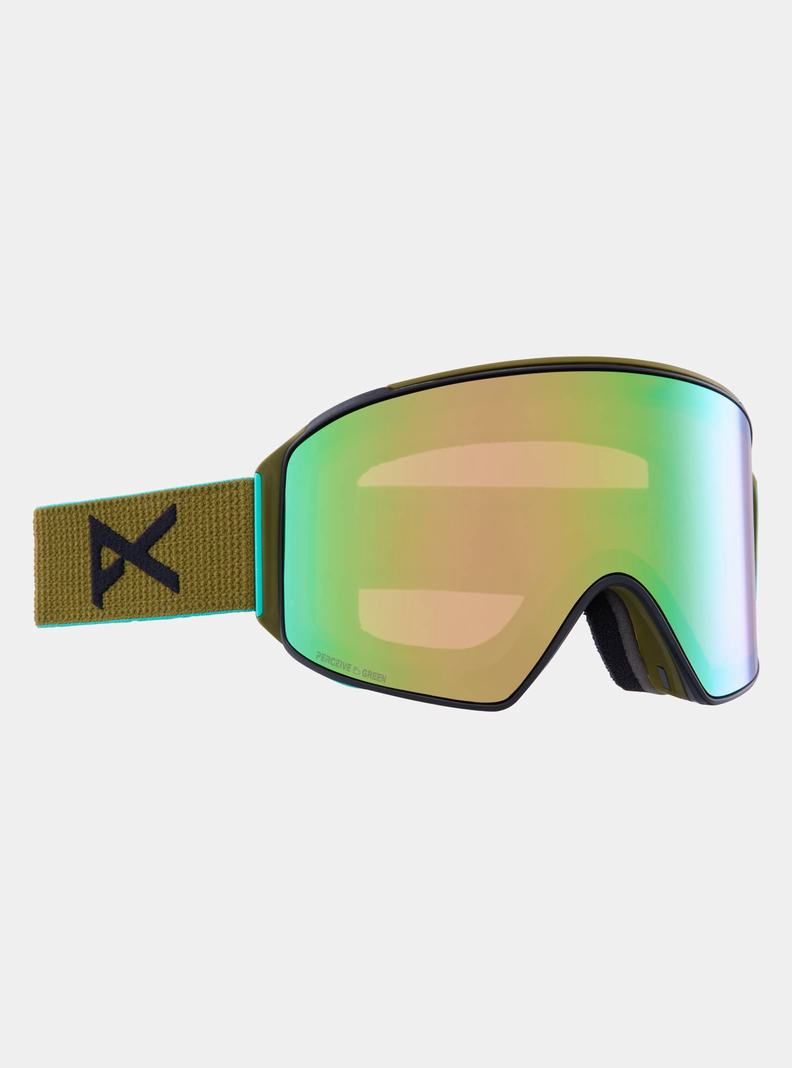 Burton Anon M4 Goggles (Cylindrical) + Bonus Lens + MFI® Face Mask Okuliare Panske Zelene Ruzove | 46907-SKEC