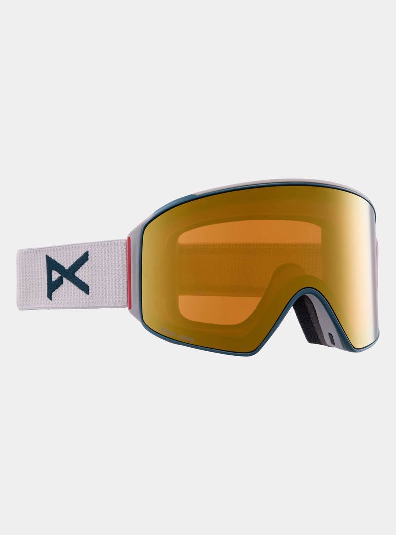 Burton Anon M4 Goggles (Cylindrical) + Bonus Lens + MFI® Face Mask Okuliare Damske Siva Oranžové | 68315-DSUI