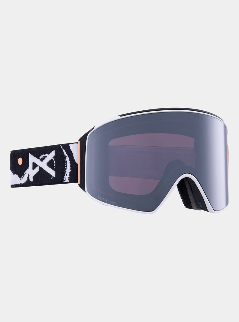 Burton Anon M4 Low Bridge Fit Goggles (Cylindrical) + Bonus Lens + MFI® Face Mask Okuliare Damske Oranžové Čierne Nachový | 45703-HRVC