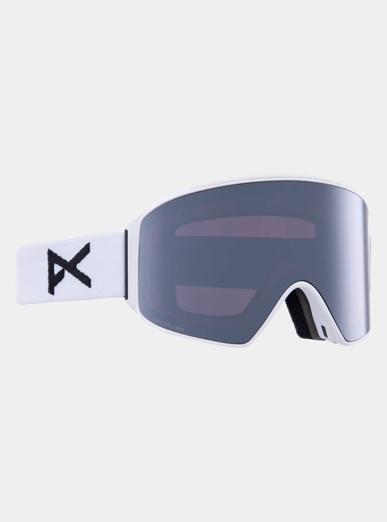 Burton Anon M4 Low Bridge Fit Goggles (Cylindrical) + Bonus Lens + MFI® Face Mask Okuliare Panske Biele Oranžové Čierne Nachový | 57689-XSDF