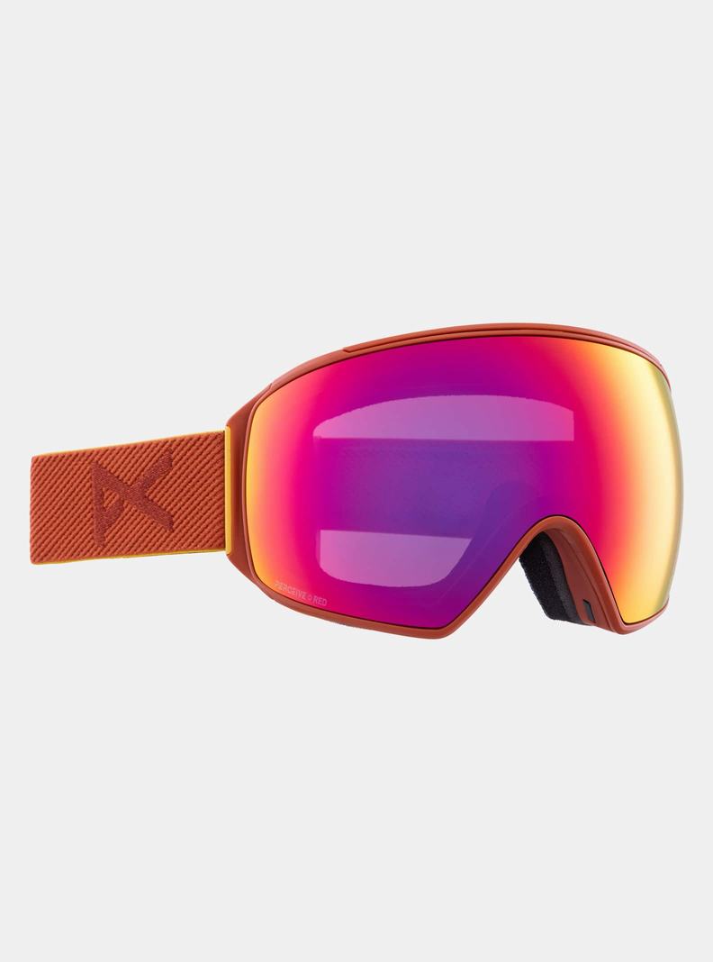 Burton Anon M4 Low Bridge Fit Goggles (Toric) + Bonus Lens + MFI® Face Mask Okuliare Panske Oranžové Červené | 10467-TFLY