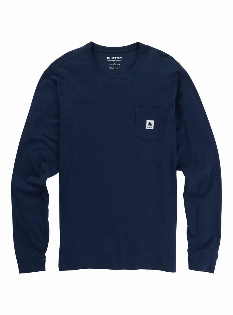 Burton Colfax Long Sleeve Tričko Panske Modre | 71526-YORB