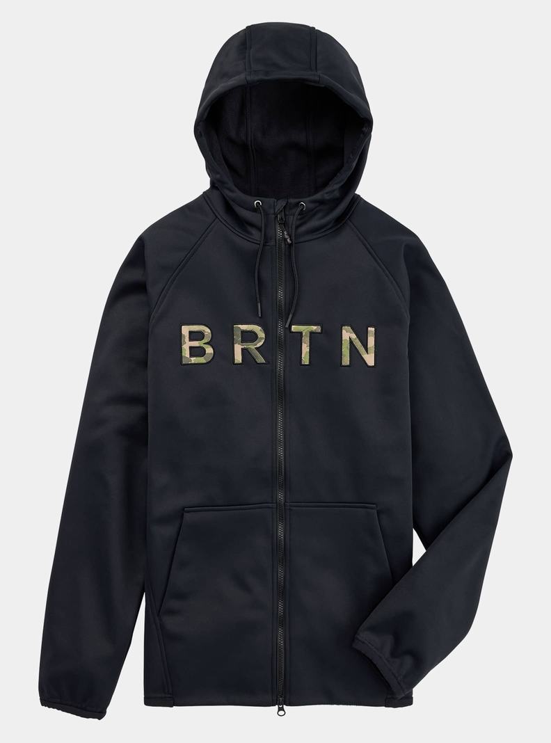 Burton Crown Weatherproof Full-Zip Fleece Mikina Panske Čierne | 38795-AYUH