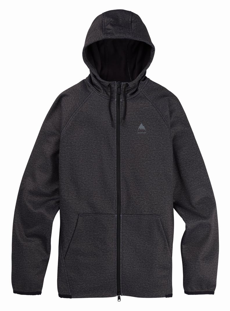 Burton Crown Weatherproof Full-Zip Fleece Mikina Panske Čierne | 97324-PLSH