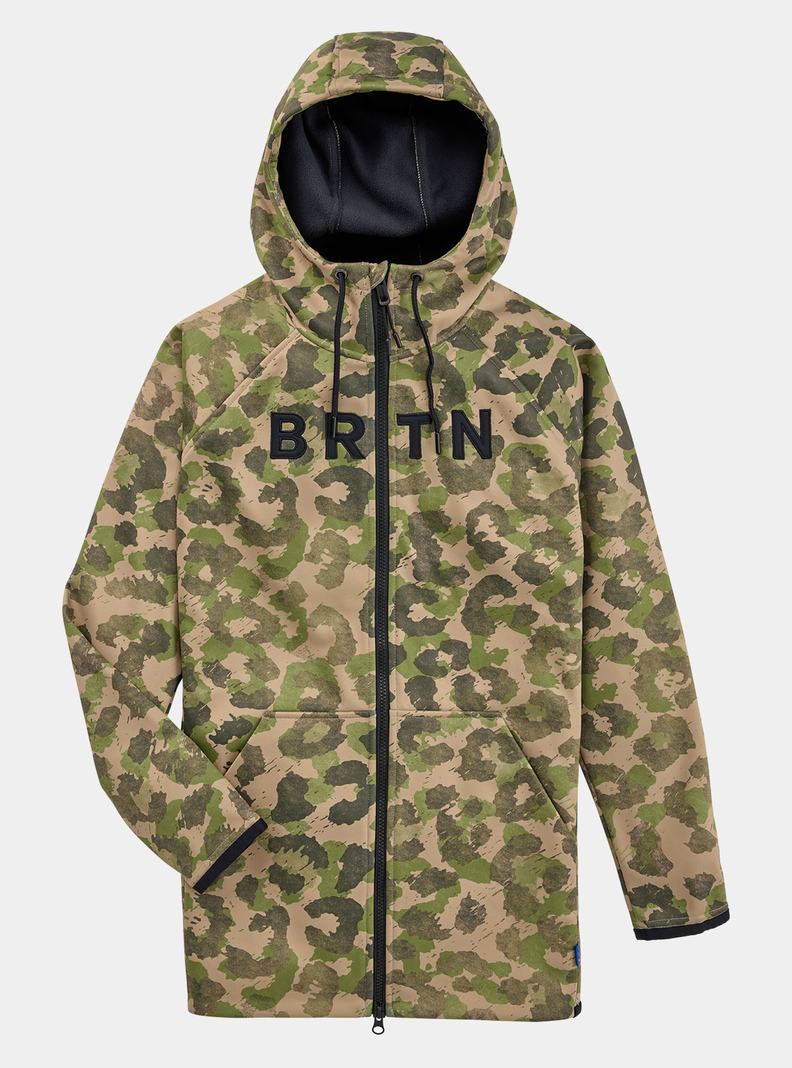 Burton Crown Weatherproof Long Full-Zip Fleece Mikina Damske Hnedožltý Zelene | 48370-UJEO