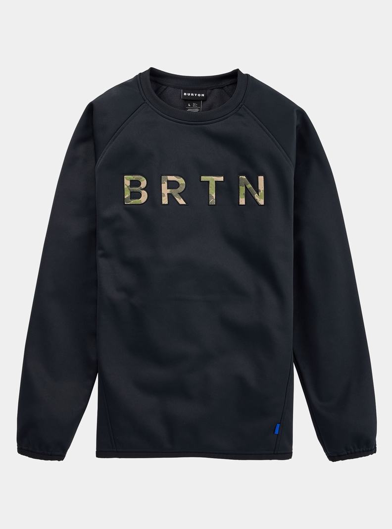 Burton Crown Weatherproof Pullover Crew Mikina Panske Čierne | 12745-REHD