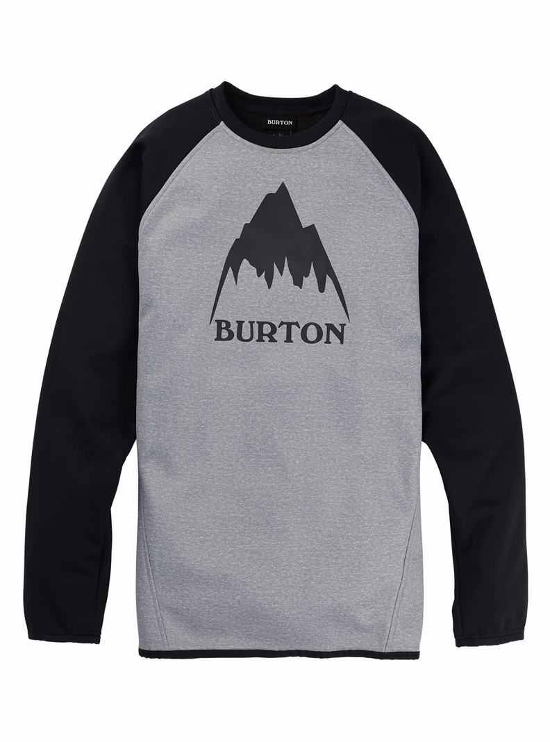 Burton Crown Weatherproof Pullover Crew Mikina Panske Siva Čierne | 29308-ENTV