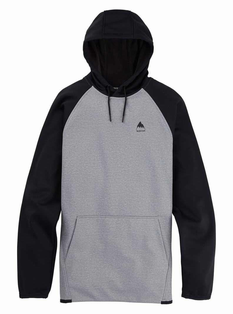 Burton Crown Weatherproof Pullover Fleece Mikina Panske Siva Čierne | 57069-PJRG