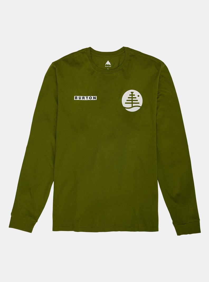 Burton Forager Long Sleeve Tričko Panske Zelene | 62178-GMOY