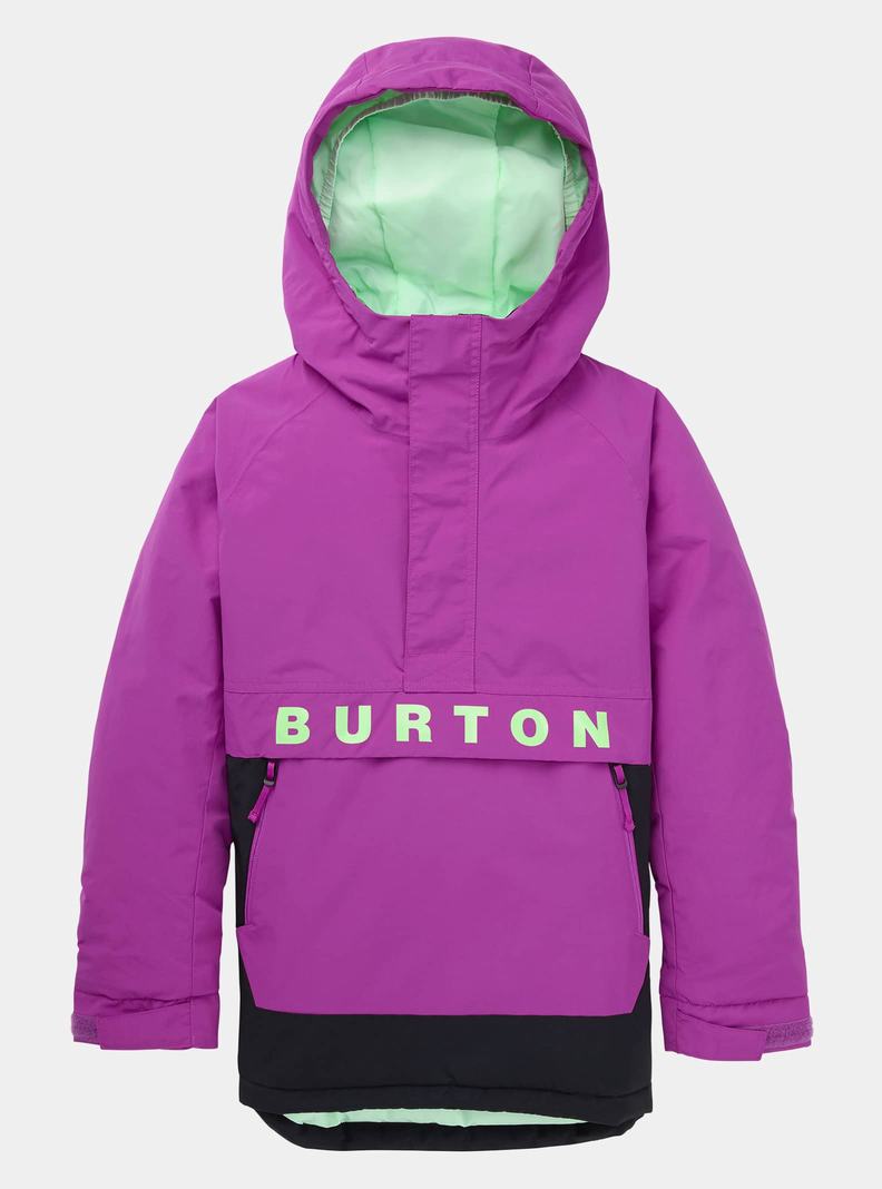 Burton Frostner 2L Anorak Zimní Bunda Detske Nachový Čierne | 95148-ZLGN