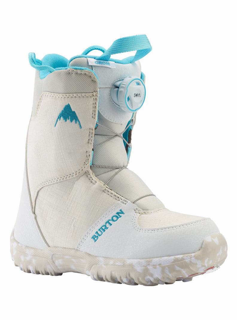 Burton Grom BOA® Snowboardové Topánky Detske Biele | 46138-MYNQ