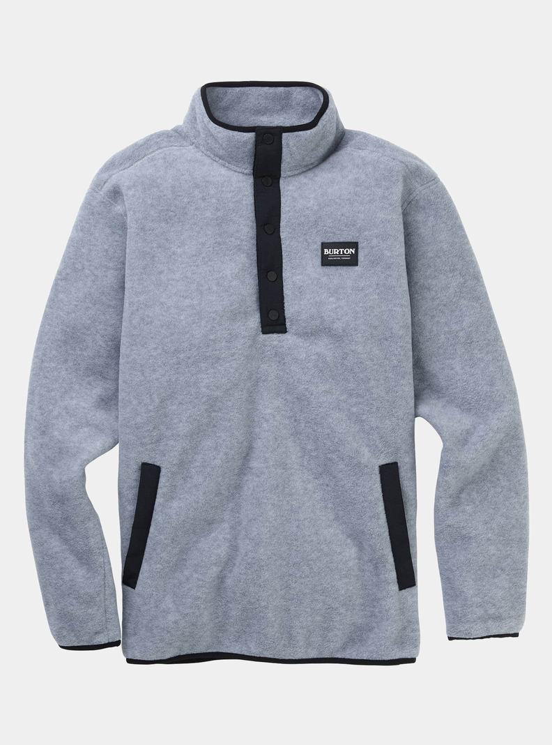 Burton Hearth Fleece Pullover Mikina Panske Siva | 95384-OIQC