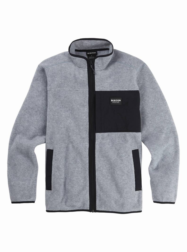 Burton Hearth Full-Zip Fleece Mikina Panske Siva Čierne | 12043-RDEF