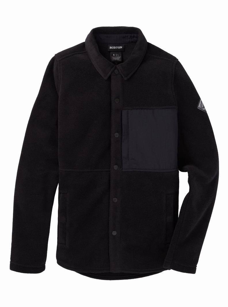 Burton Hearth Snap-Up Fleece Košele Damske Čierne | 65893-WKGA