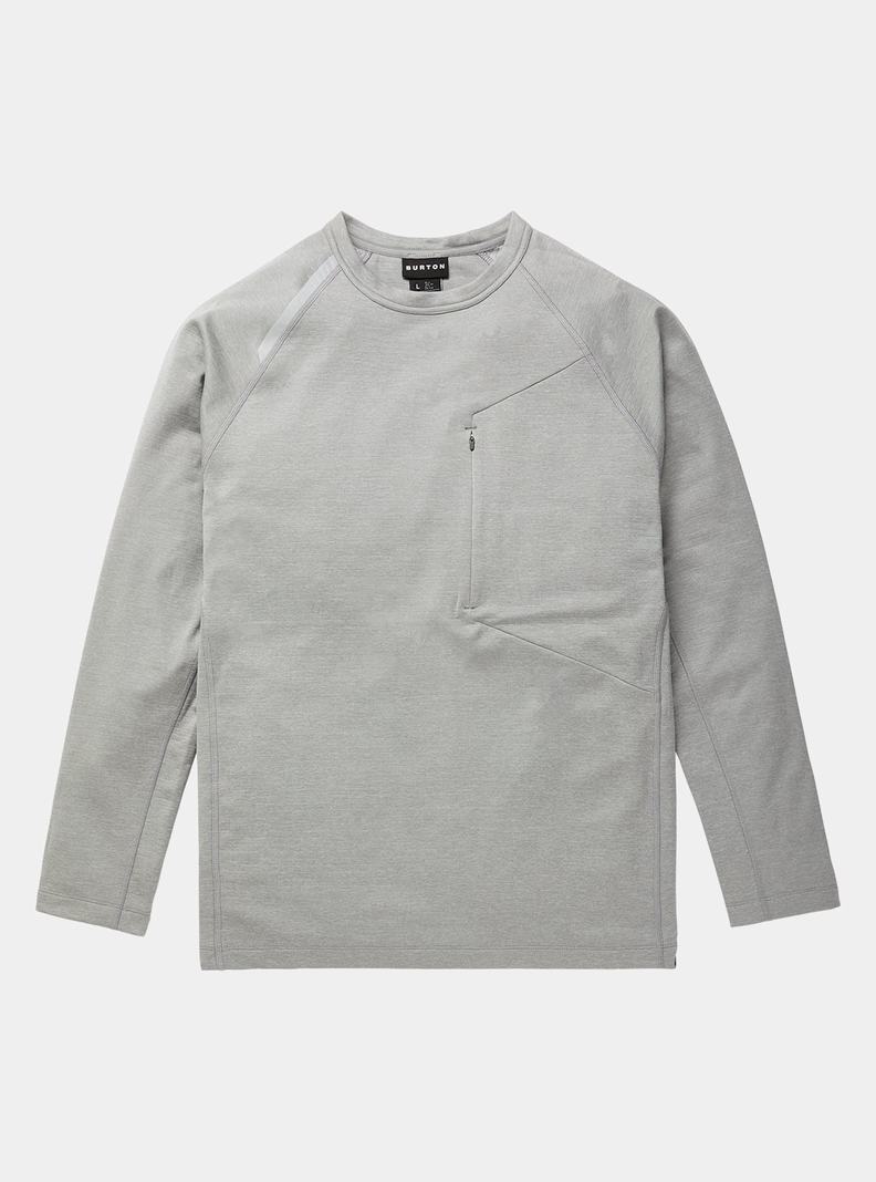 Burton Multipath Grid Crewneck Fleece Mikina Panske Siva | 18270-HMCA
