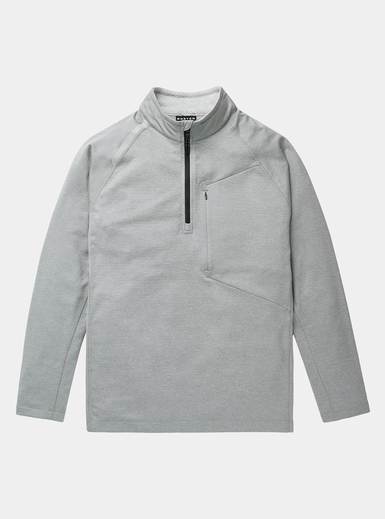 Burton Multipath Grid Quarter-Zip Fleece Mikina Panske Siva | 41820-RXAS