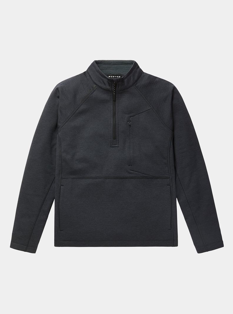 Burton Multipath Grid Quarter-Zip Fleece Damske Čierne | 65973-SDUJ