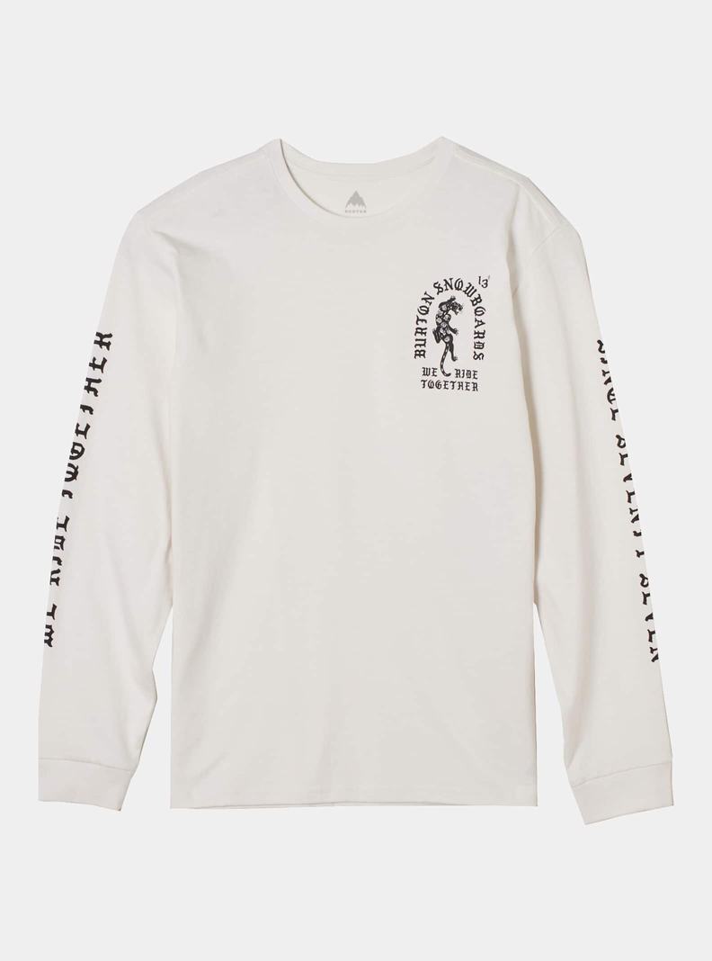 Burton Name Dropper Long Sleeve Tričko Panske Biele | 16059-ZQOS