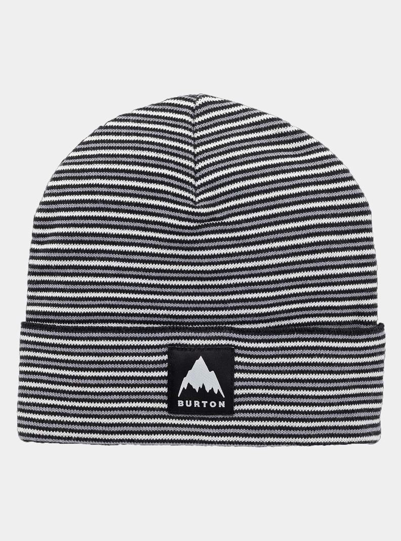 Burton Recycled Stripe Čiapky Detske Čierne Siva Biele | 67510-DXHJ