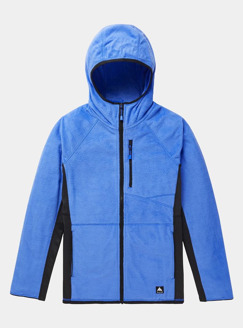 Burton Stockrun Warmest S Kapucňou Full-Zip Fleece Damske Modre Čierne | 15387-ADIG