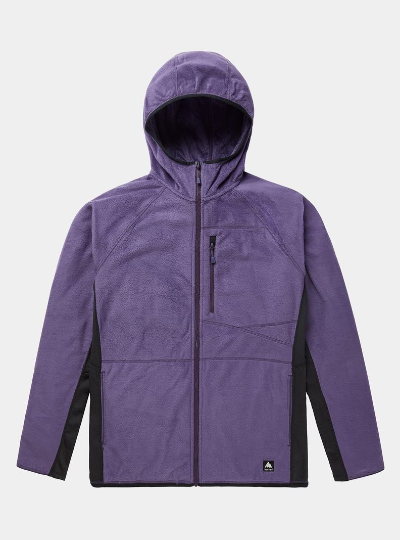 Burton Stockrun Warmest S Kapucňou Full-Zip Fleece Panske Nachový Čierne | 20584-KYSM