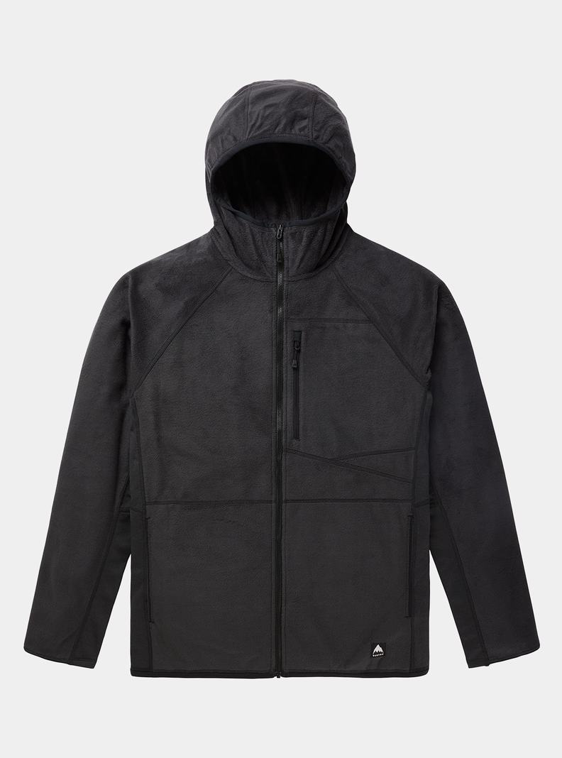 Burton Stockrun Warmest S Kapucňou Full-Zip Fleece Panske Čierne | 28679-ISYF
