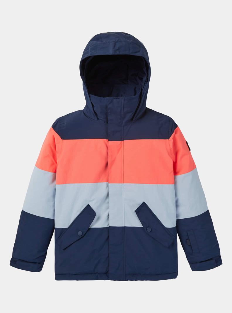 Burton Symbol Zimní Bunda Detske Modre Oranžové Modre | 21406-NDJM