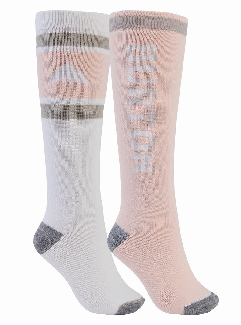 Burton Weekend Midweight (2 Pack) Snowboardové Ponožky Damske Biele Ruzove | 43961-QNXA