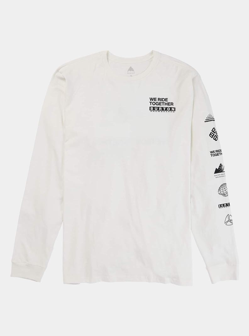 Burton Woodmere Long Sleeve Tričko Panske Biele | 38042-HGMS