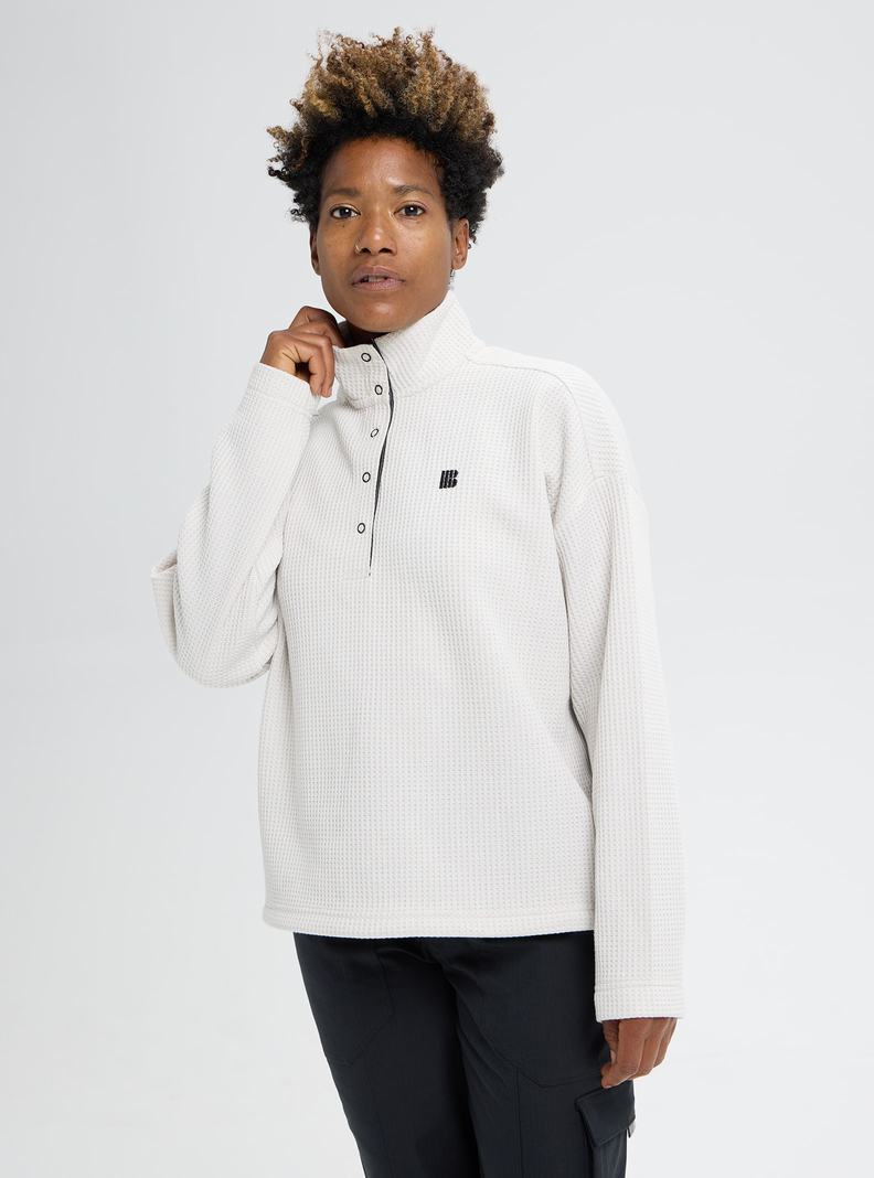 Burton Amora Waffle Mock Neck Svetrove Saty Mikina Damske Strieborne | 36215-LNZF
