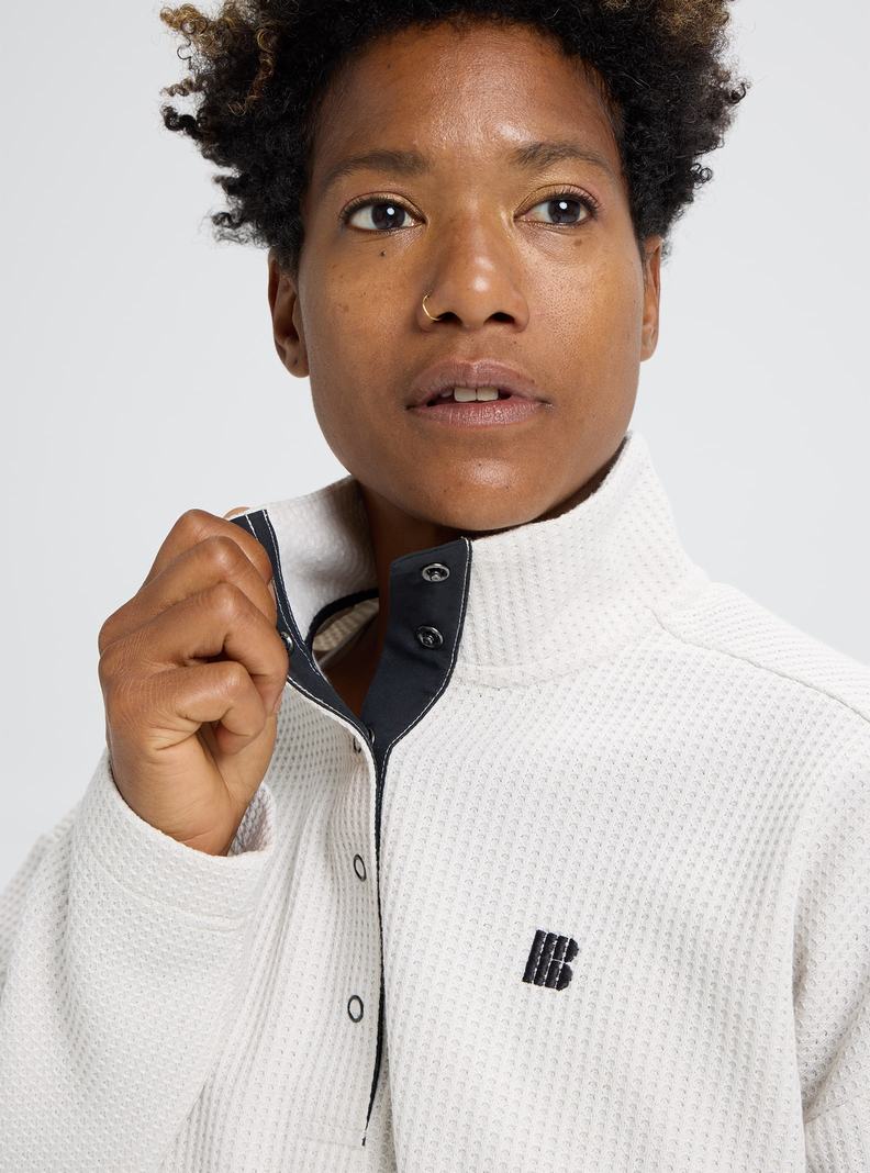 Burton Amora Waffle Mock Neck Svetrove Saty Mikina Damske Strieborne | 36215-LNZF