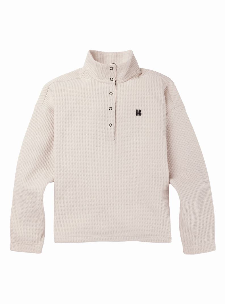 Burton Amora Waffle Mock Neck Svetrove Saty Mikina Damske Strieborne | 36215-LNZF