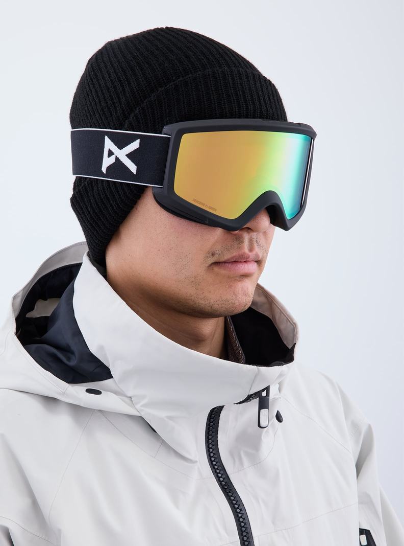 Burton Anon Helix 2.0 Low Bridge Fit Okuliare Panske Čierne Zelene | 45173-XYGK