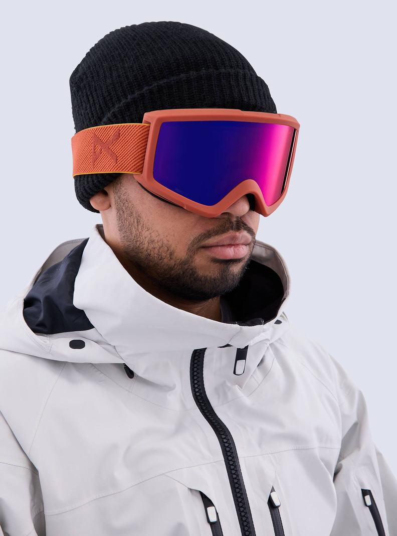 Burton Anon Helix 2.0 Perceive Goggles + Bonus Lens Okuliare Panske Oranžové Červené | 84265-QICD