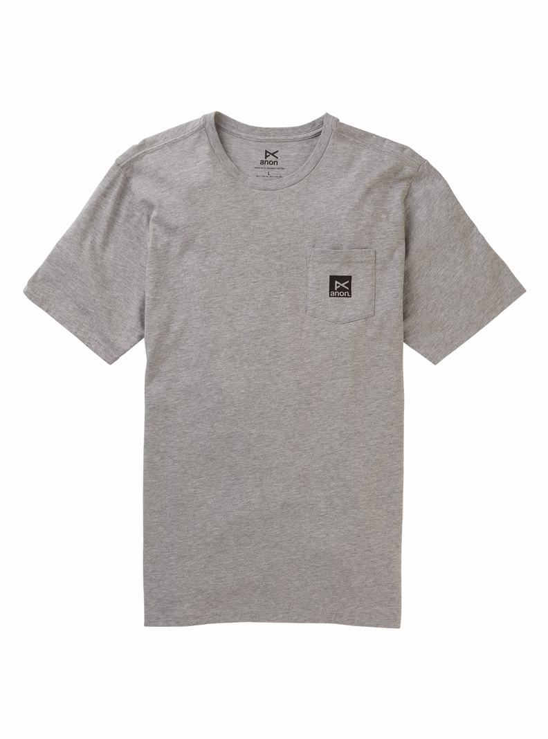 Burton Anon Kratke Sleeve Pocket Tričko Panske Siva | 69810-OTEM