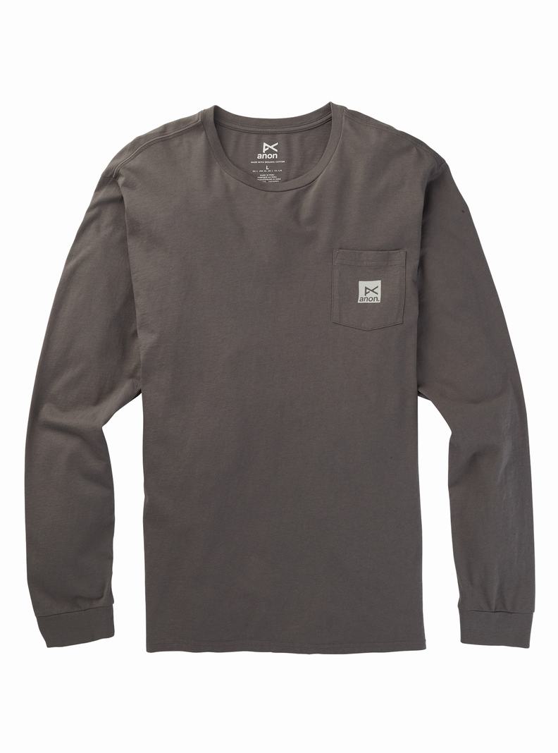 Burton Anon Long Sleeve Tričko Panske Siva | 95087-IKRE