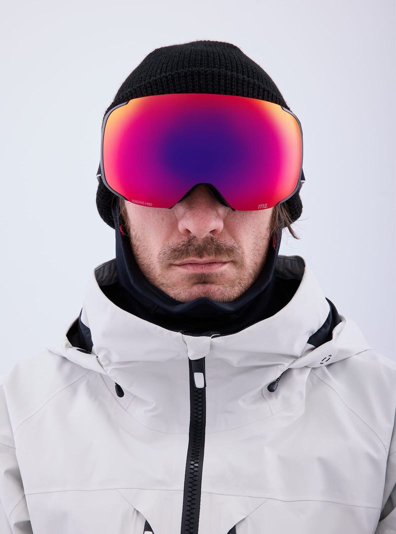 Burton Anon M2 Goggles + Bonus Lens + MFI® Face Mask Okuliare Panske Čierne Oranžové Červené | 47659-TMOZ