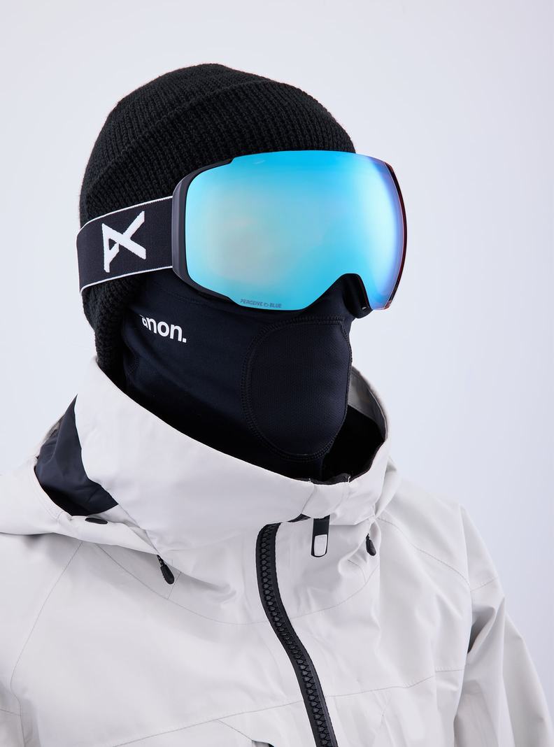 Burton Anon M2 Goggles + Bonus Lens + MFI® Face Mask Okuliare Panske Čierne Modre Ruzove | 52916-KZXT