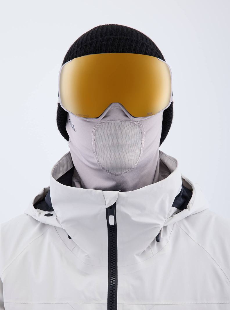 Burton Anon M2 Low Bridge Fit Goggles + Bonus Lens + MFI® Face Mask Okuliare Panske Siva Oranžové | 21374-WNRO