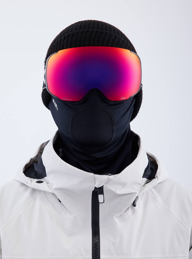 Burton Anon M2 Low Bridge Fit Goggles + Bonus Lens + MFI® Face Mask Okuliare Damske Čierne Oranžové Červené | 82574-VWXH
