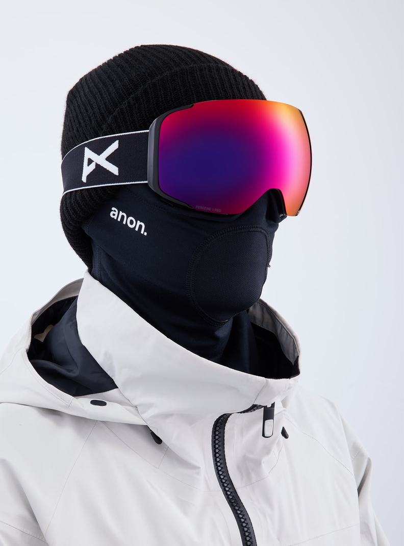 Burton Anon M2 Low Bridge Fit Goggles + Bonus Lens + MFI® Face Mask Okuliare Damske Čierne Oranžové Červené | 82574-VWXH