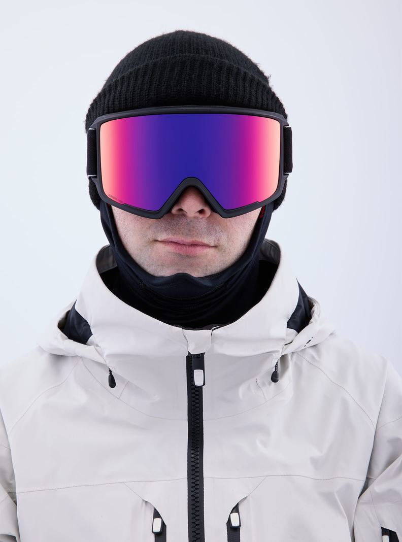 Burton Anon M3 Goggles + Bonus Lens + MFI® Face Mask Okuliare Panske Čierne Oranžové Červené | 81967-ADES