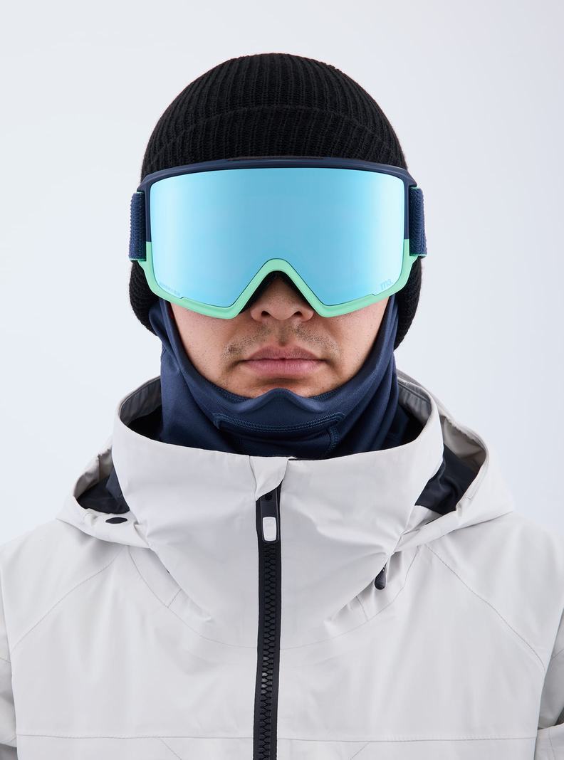 Burton Anon M3 Low Bridge Fit Goggles + Bonus Lens + MFI® Face Mask Okuliare Damske Námornícka Modrá Modre Ruzove | 58639-SNBG