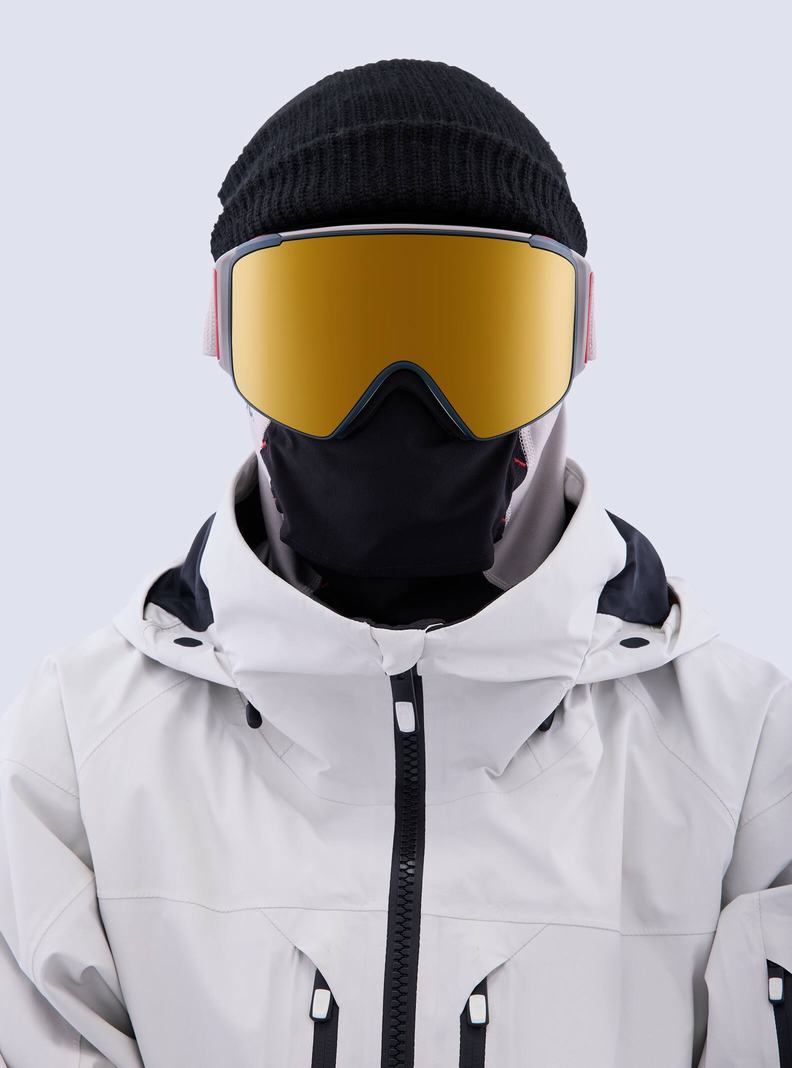 Burton Anon M4S Goggles (Cylindrical) + Bonus Lens + MFI® Face Mask Okuliare Panske Siva Oranžové | 23075-TQAY