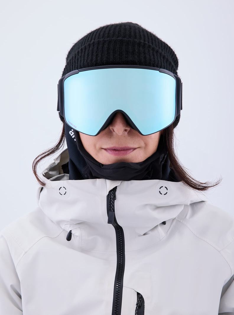 Burton Anon M4S Goggles (Cylindrical) + Bonus Lens + MFI® Face Mask Okuliare Damske Čierne Modre Ruzove | 25794-JGOB
