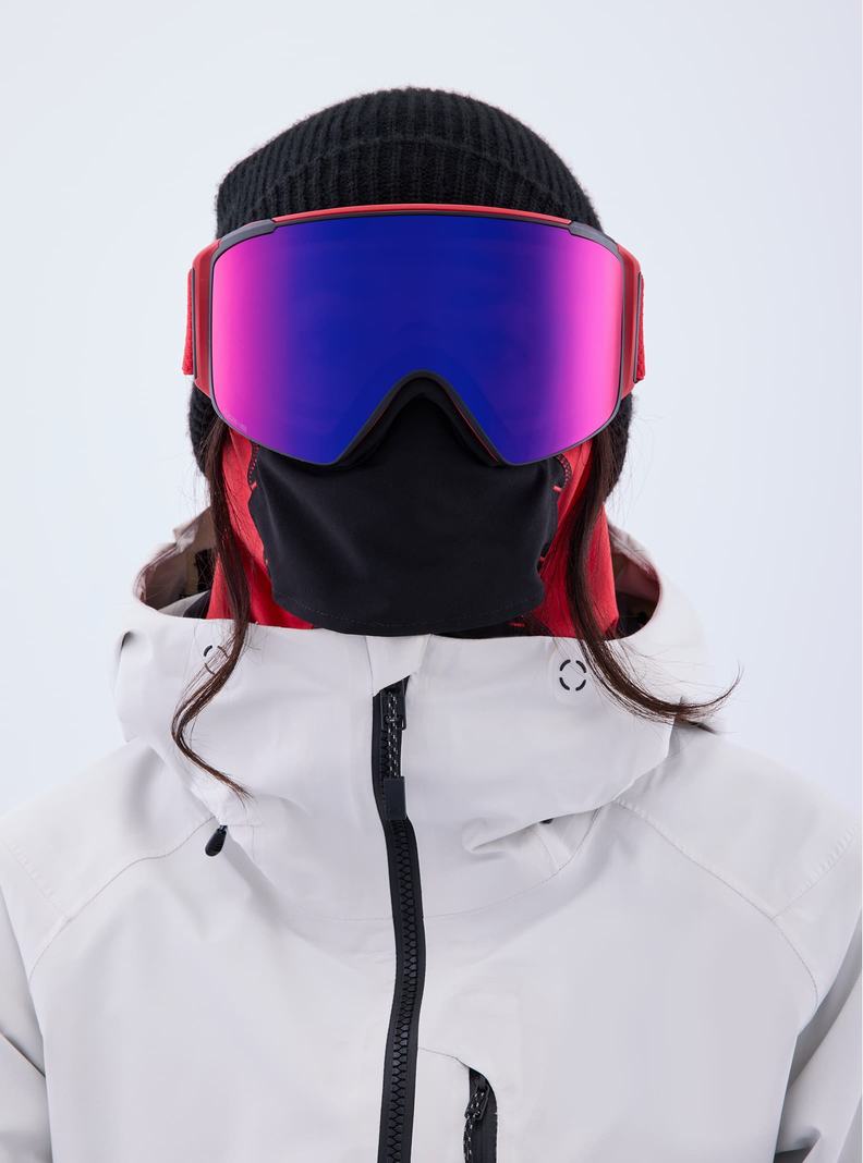 Burton Anon M4S Goggles (Cylindrical) + Bonus Lens + MFI® Face Mask Okuliare Panske Červené Oranžové Červené | 63710-RLVD