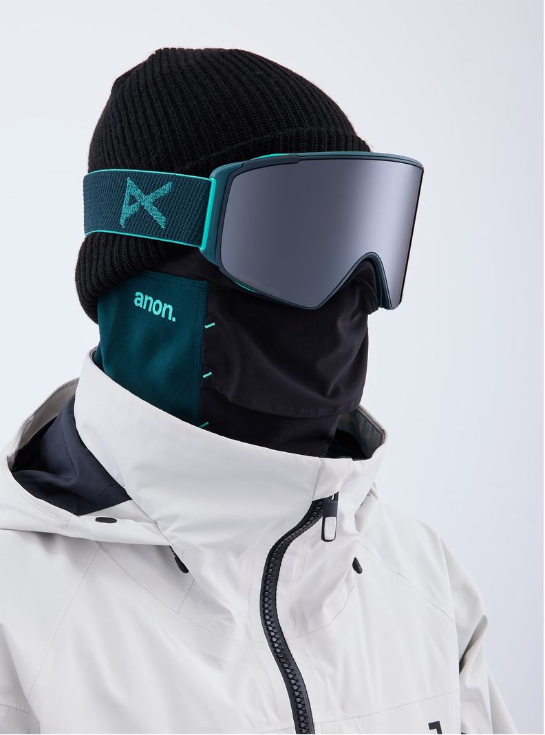 Burton Anon M4S Low Bridge Fit Goggles (Cylindrical) + Bonus Lens + MFI® FACE MASK Okuliare Panske Oranžové Čierne Nachový | 18364-WUZI