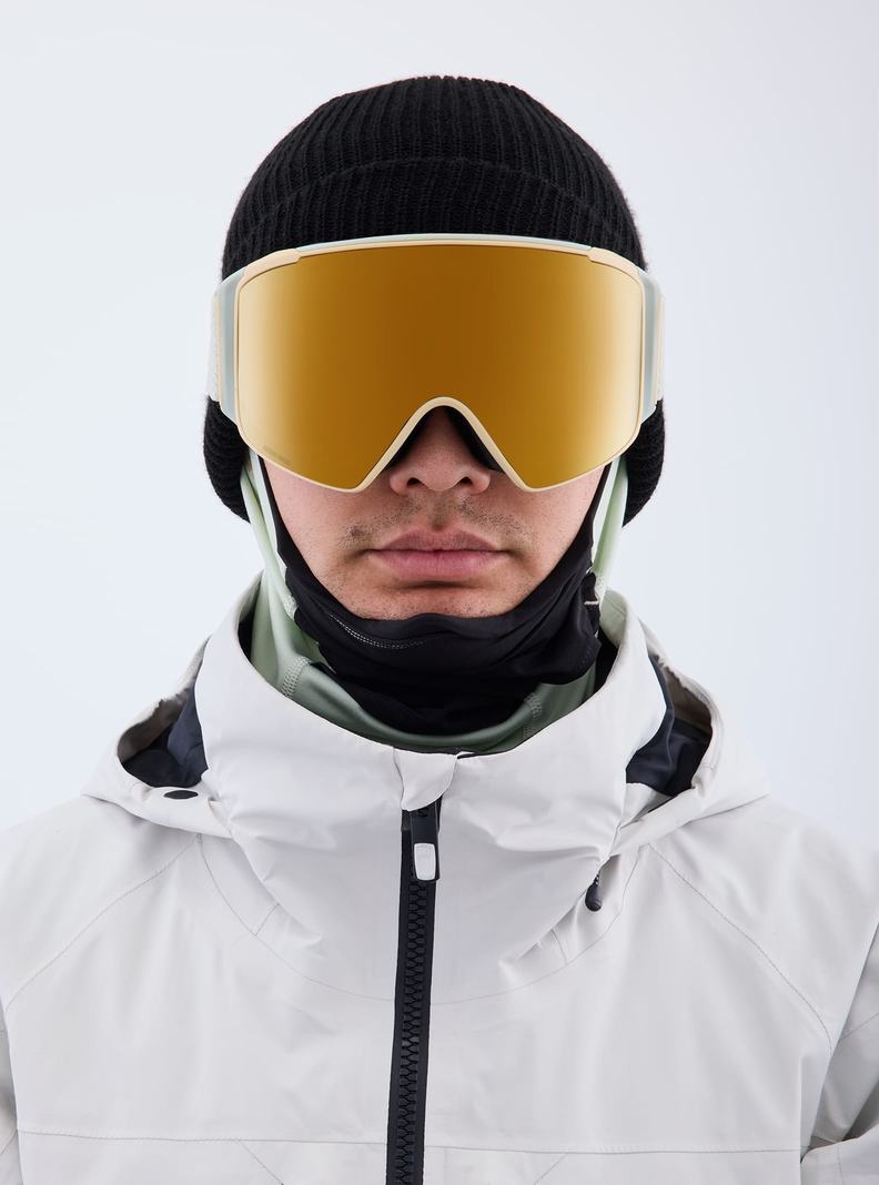 Burton Anon M4S Low Bridge Fit Goggles (Cylindrical) + Bonus Lens + MFI® FACE MASK Okuliare Panske Oranžové | 20815-NEAK